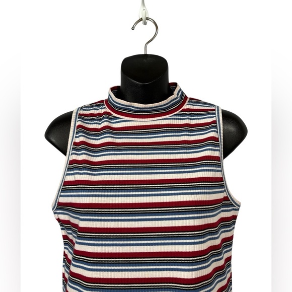 Twik by Simons, Striped Sleeveless Dress - Red, Blue, Black, Large - Picture 3 of 9